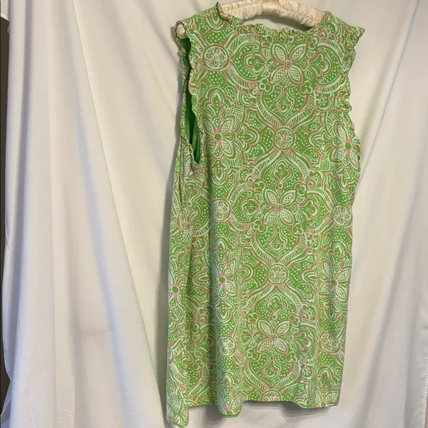 Crown & Ivy Preppy Floral Green and Pink Dress XL - Image 4