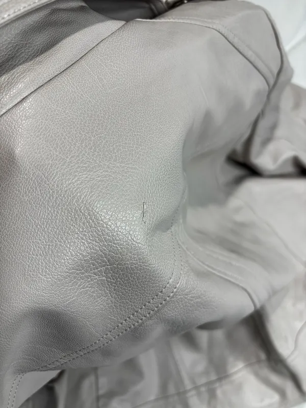 Guess Faux Leather Asymmetrical Moto Jacket Stone Grey Size XXL - Image 6
