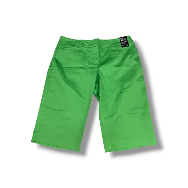 New York & Company 7th Avenue Bermuda Shorts Bright Green Stretch Cotton 2 NWT‎ - Image 2