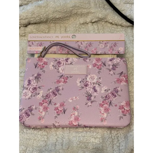 LoveShackFancy x Yoobi Happy Thoughts Floral Accessory Pouch Wristlet NWT - Image 5