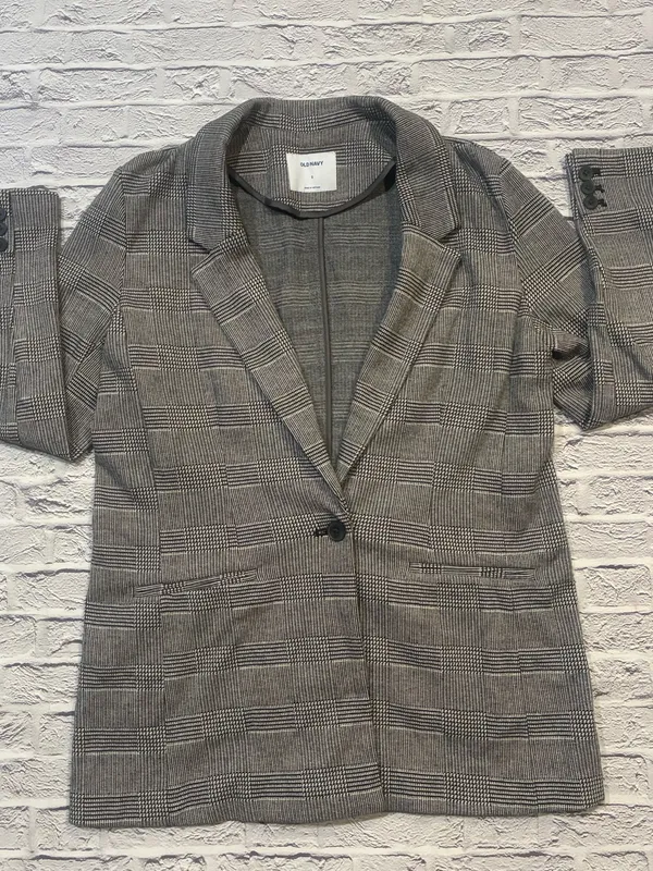 NWOT Old Navy Gray Glen Plaid‎ Open-Front Blazer - Image 2