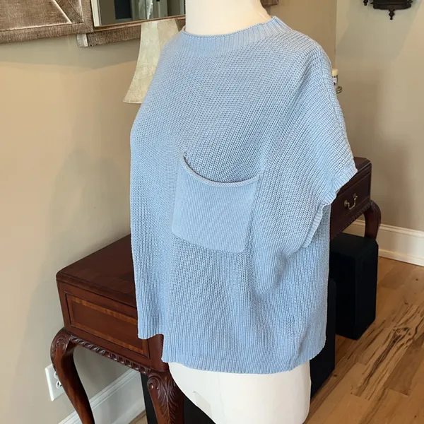 Oversized Powder Blue Pocket Sweater Size M - Image 5