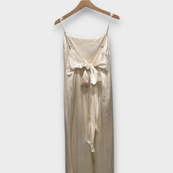Reformation Sauvignon Silk Dress in Ivory Size 10 - Image 6