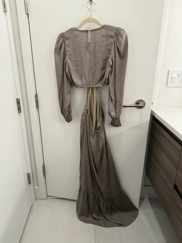 Boutique Olive Green Maxi Dress Size Small - Image 6