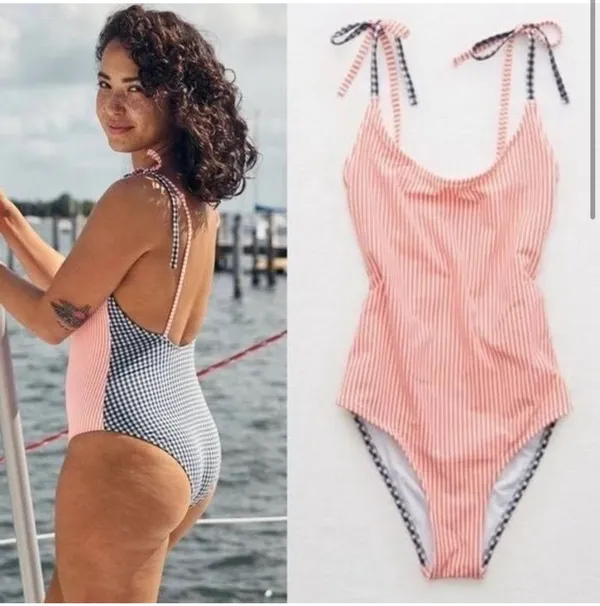 Aerie Red White & Blue One Piece Swimsuit - Image 6