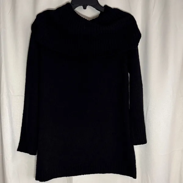 Indigenous Organic‎ Cotton Cowl Neck Black Sweater Size Medium - Image 2