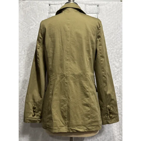 Rachel Zoe Safari Field Jacket S Tan Olive Military Utility Utilitycore Jacket - Image 3