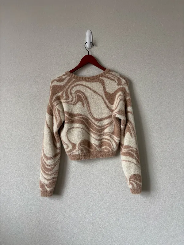 Brown Fuzzy Hollister Sweater - Image 4
