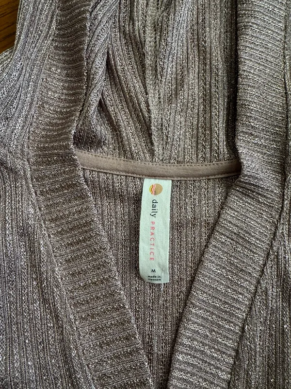 Anthropologie Daily Practice Sheer Metallic Long Sleeve - Image 5