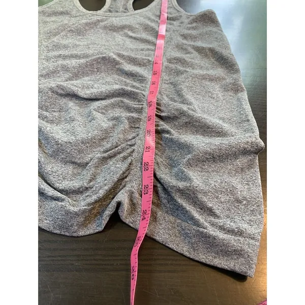 Athleta Fastest Track Medium‎ Seamless Ruched Tank Top Gray Athleisure - Image 11