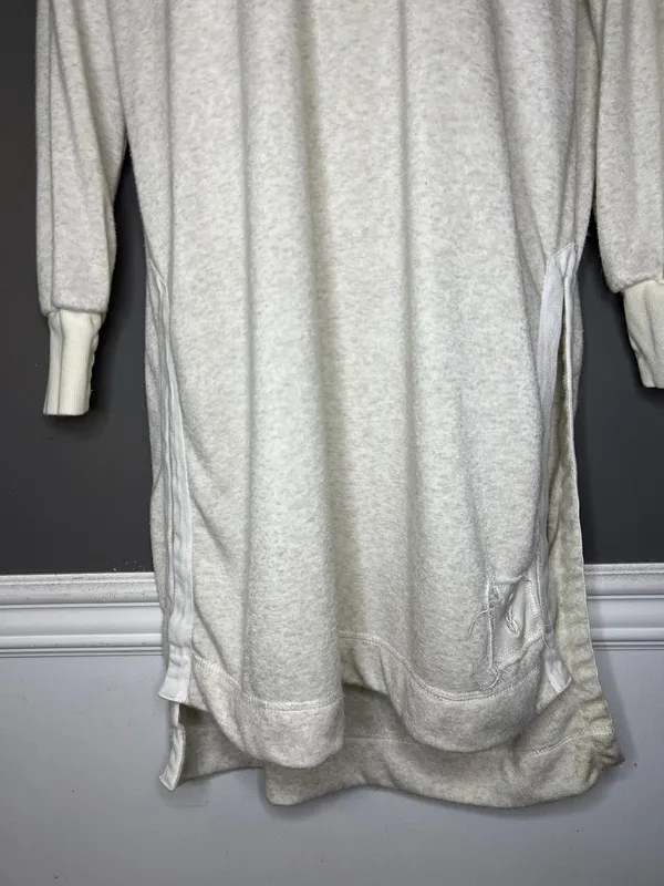 FP Movement Dress Womens Small White Hooded French Terry Sweater Midi Lounge - Image 3