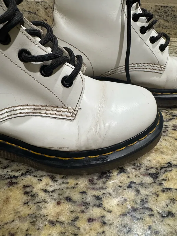 Dr. Martens White Patent Boots - Image 4