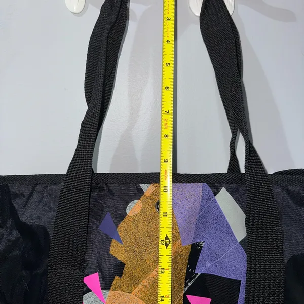 Vintage Spalding Tote Bag Neon Colors‎ Black Retro RARE Gym I - Image 9