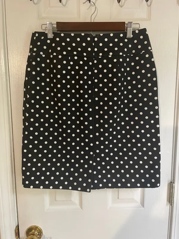 Merona Black & White Polka Dots Preppy Coquette Pencil Skirt - Image 3