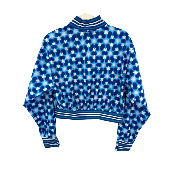 FP‎ Movement Free People Top Seed Blue White Tennis Cropped Bomber Jacket Small - Image 3