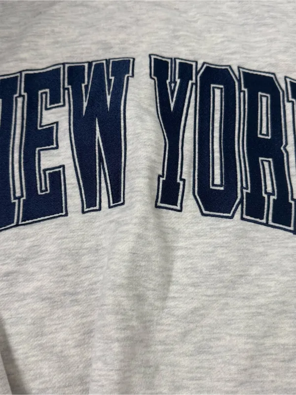 Lazy Sunday Light Gray NEW YORK Crewneck Sweatshirt with Navy Lettering - Image 3