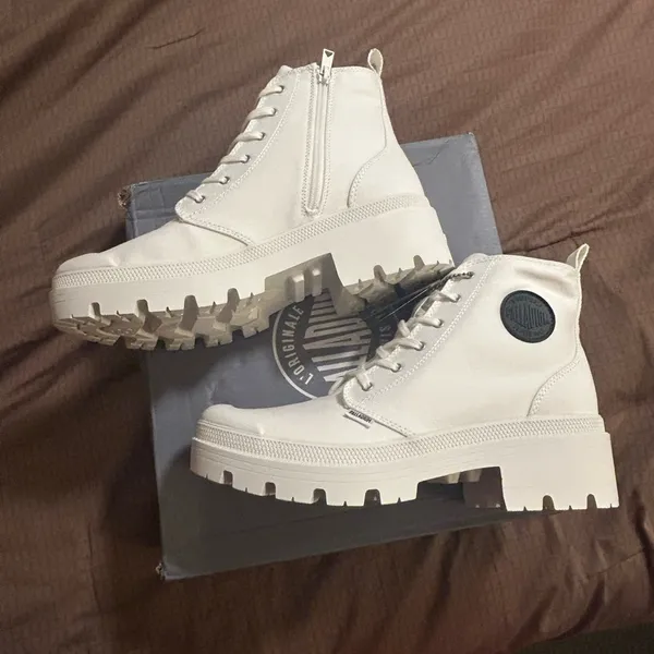 Palladium White Platform Boots - Image 2