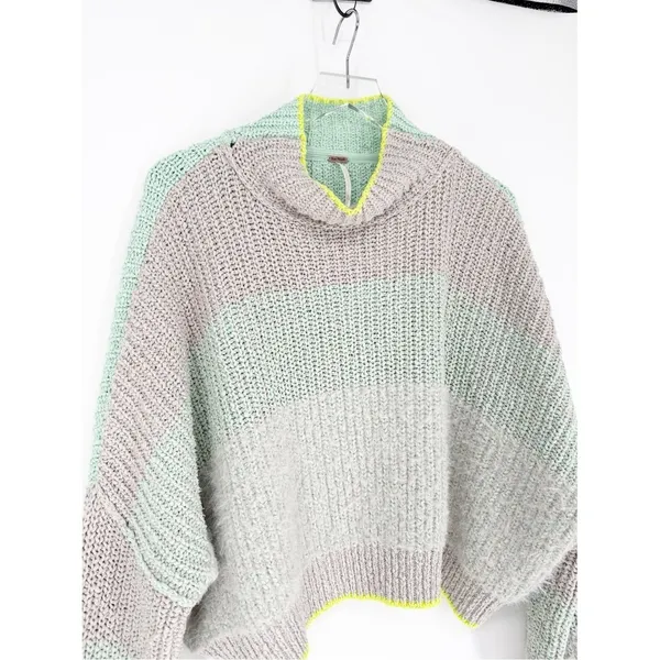 Free People Sunbrite Mock Neck Sweater Women's XL Cozy‎ Knit Pullover - Image 4
