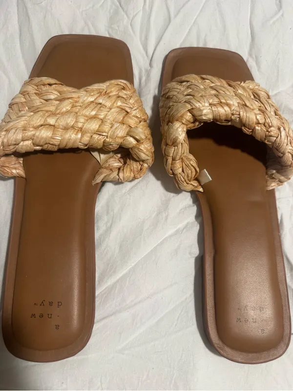 a new day Woven Strap Slide Sandals Tan - Image 3