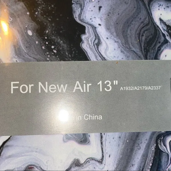 MacBook Air 13 Case A1932 A2179 A2337 Marble Hard Shell‎ Cover NWT Black - Image 3