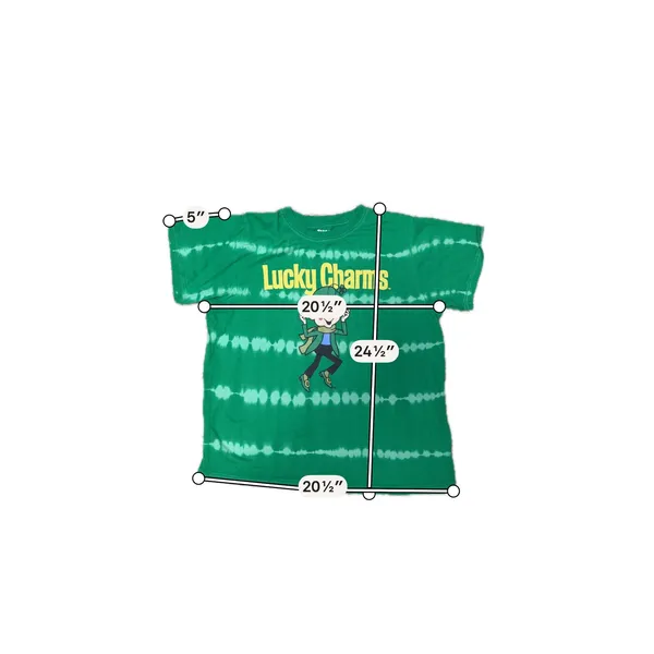 Lucky Charms Green Tie Dye Graphic Tee Cotton T Shirt Women's Small - Image 4