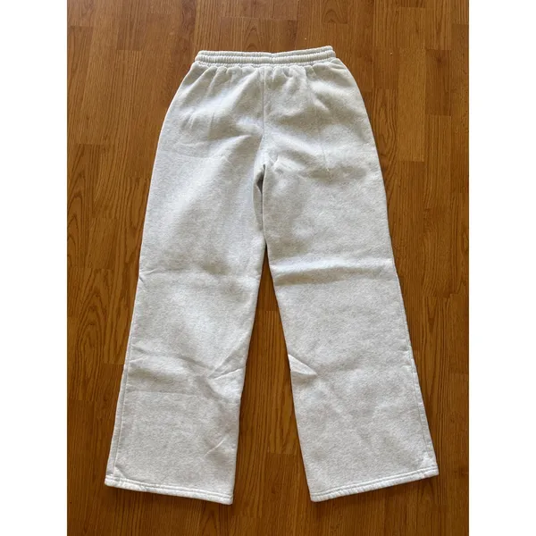 White Fox With Love For You Wide Leg Sweatpants Grey Marle Size Medium - Image 4