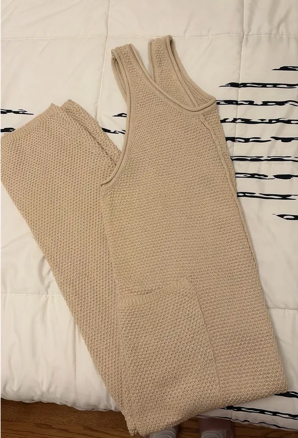 Free people Knit Cream Jumpsuit - Image 4