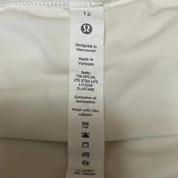 Lululemon Womens White Short Sleeve Overlap Back Activewear Tee T-shirt Top 12 - Image 4