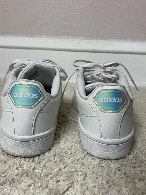 adidas White Cloudfoam Classic three striped sneakers - Image 4