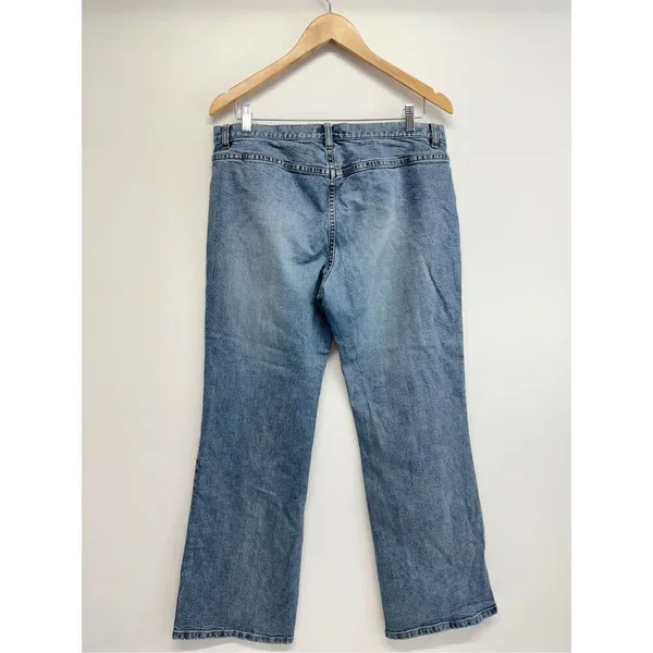 J Crew Jeans‎ Size 10 Womens Blue Cotton Blend Straight Leg Mid Rise - Image 3