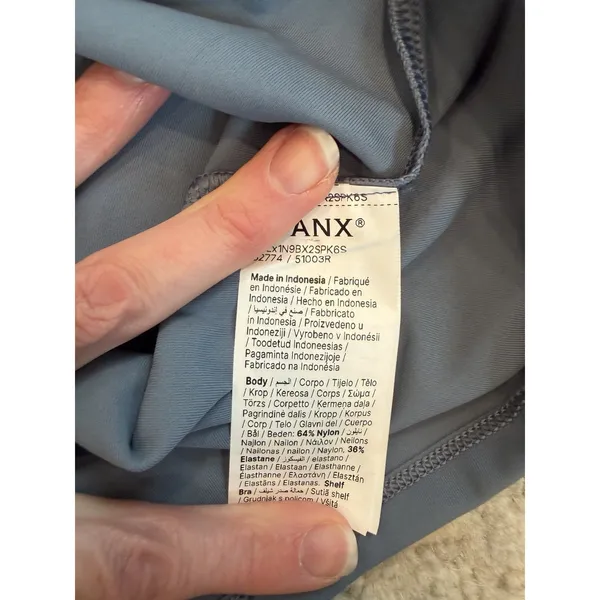 Spanx Better Base Active V-Neck Shelf Tank Blue Sz Large NWT $80 - Image 7