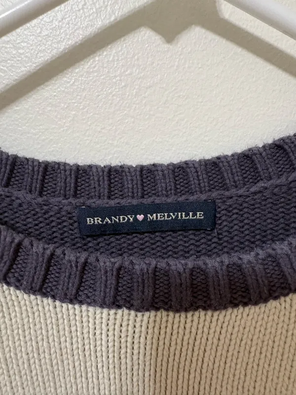 Blue Striped Brandy Melville Sweater - Image 4