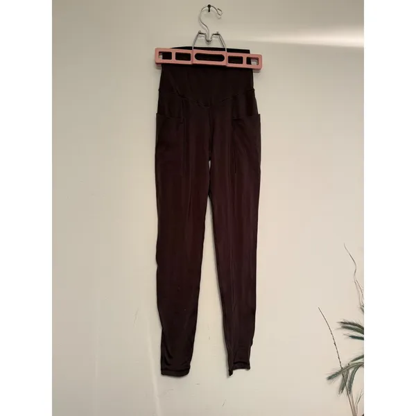 OFFLINE by Aerie Real‎ Me 7/8 Leggings High Rise Pockets Brown XS 2732 - Image 2