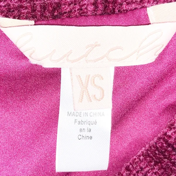Anthro Hutch Burgandy Velour Midi Skirt Size XS - Image 2