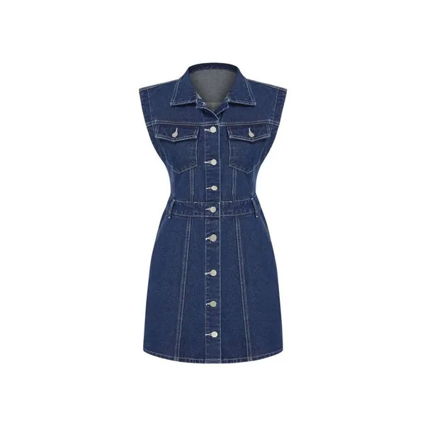 Modcloth NWT Cider Denim Sleeveless Button Down Mini Dress Medium / 6 - Image 4