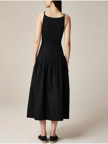 J. Crew Pintuck Mixy Drop Waist Midi Dress in Black Size XXS - Image 3