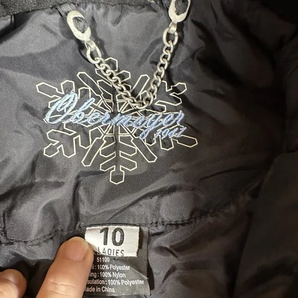 Obermeyer Ladies Sz 10 Black Ski Jacket Coat Thermolite Lauren W/‎ Fur Insulated - Image 6