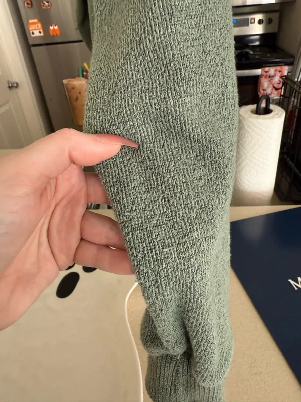 Myrtle Beach Sage Green Knit Textured Crewneck - Image 3