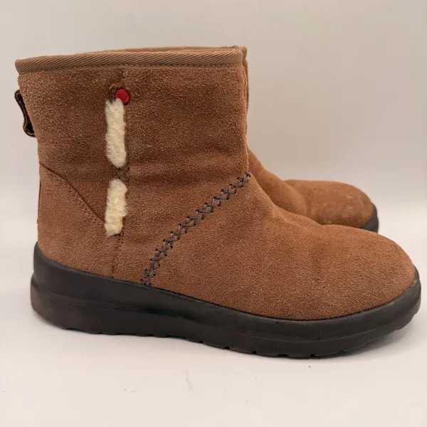 I Heart UGG Suede Ankle Boots Chestnut Brown Sheepskin Lining 1005858 Womens 7 - Image 2