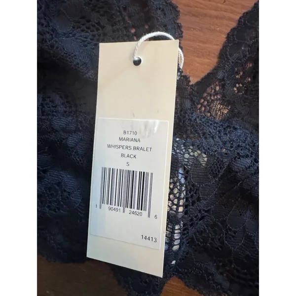 Eberjey The Mariana Whispers Bralette Sz Small Lacey Black NWT $88 - Image 4
