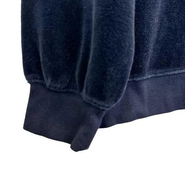 J.Crew Velour Crewneck Sweatshirt Navy Blue Drop‎ Shoulder Womens Size M - Image 5