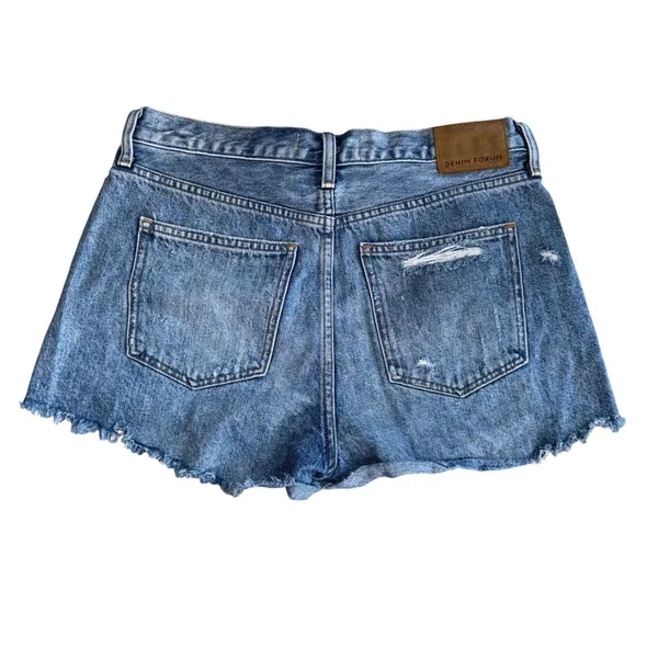 Denim Forum The Ex Boyfriend Short Women 28 Blue Excellent Distressed Cut Off - Image 2