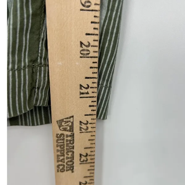 Fresh Produce‎ Green Striped Cotton Cargo Crop Capri Pants Size S Boho Indie - Image 6