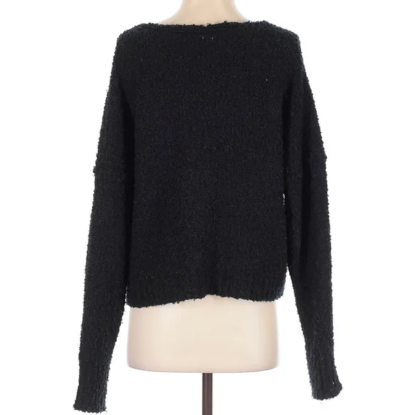 Free People Women's Black V-Neck Sweater - Image 2