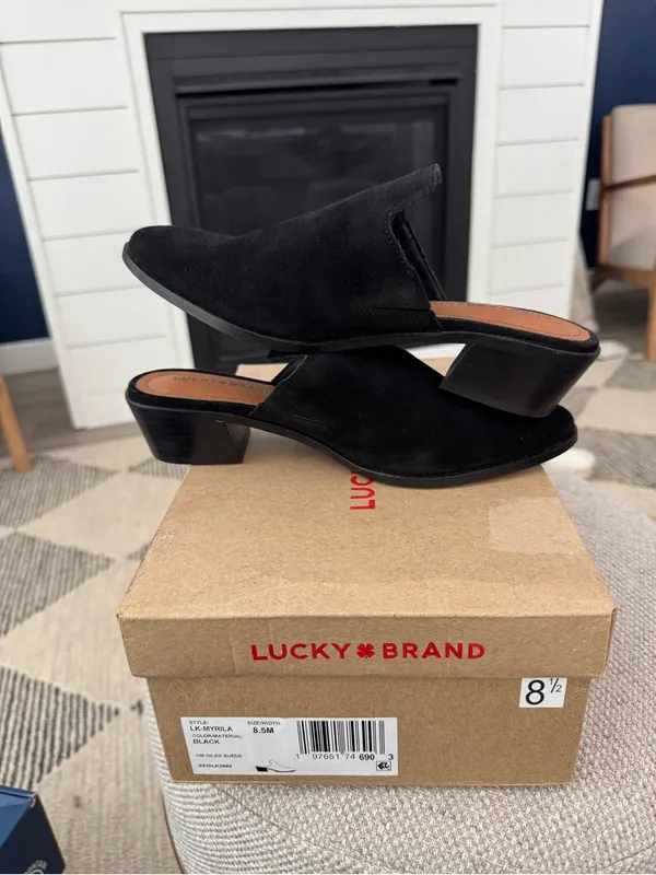 Lucky Brand Women's Myrila Heeled Mule 8.5 M Black New in box - Image 8