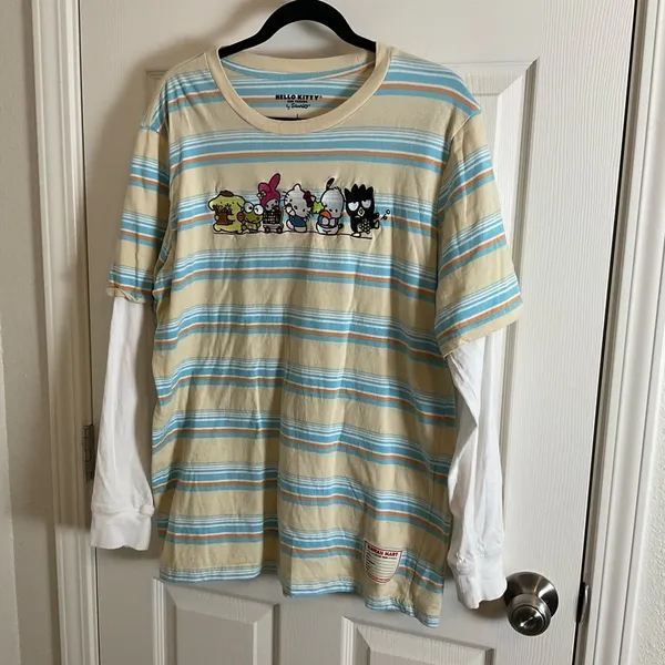 Hello Kitty & Friends Sanrio Kawaii Mart Striped Long Sleeve Tee - Large - Image 2
