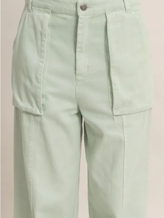 HYFVE Wide-Leg Utility Pants in Mint Green size small - Image 4