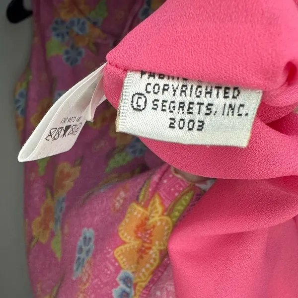 Vintage‎ Coquette Y2K Sigrid Olsen Sport Pink Floral Sleeveless Midi Dress Fairy - Image 12