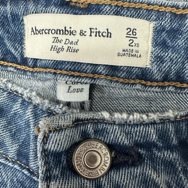 NEW Abercrombie & Fitch Curve Love The‎ Dad High Rise Jeans Distressed 26/2XS - Image 7
