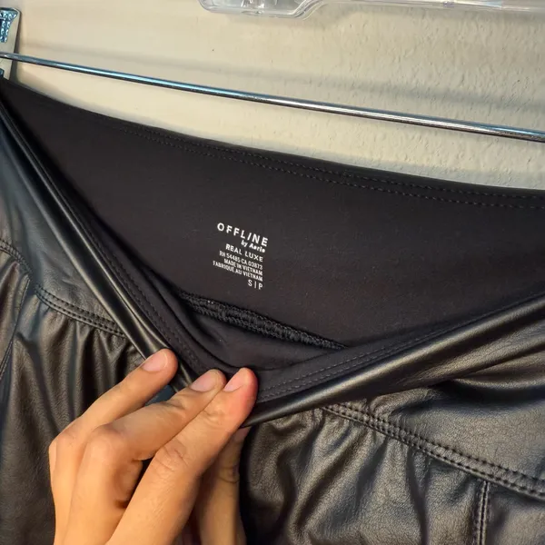 Aerie Leather Skirt Black - Image 3